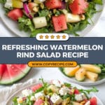 10-Minute Watermelon Rind Salad with Feta & Arugula Recipe