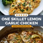 One Skillet Chicken with Lemon Garlic Cream Sauce Recipe