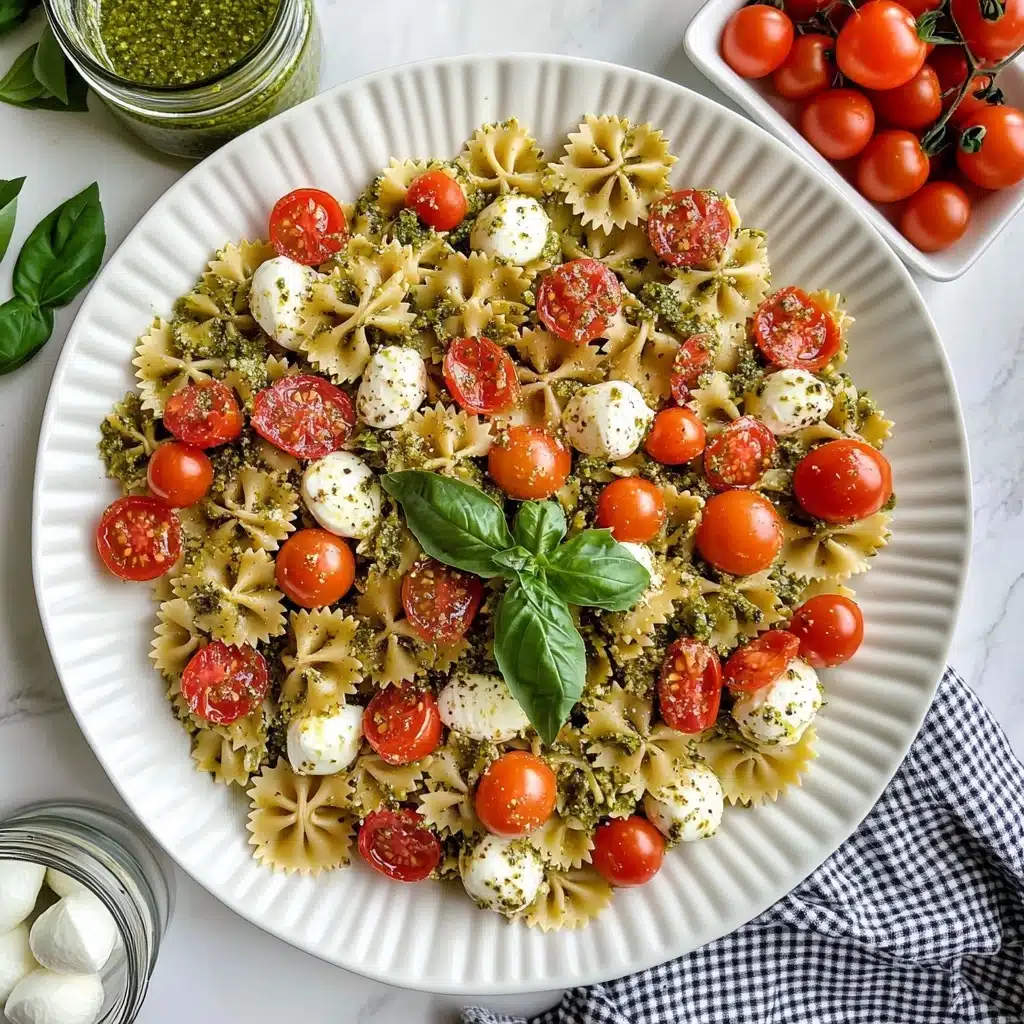 Light Pesto Caprese Pasta Salad Recipe - Recipe Image