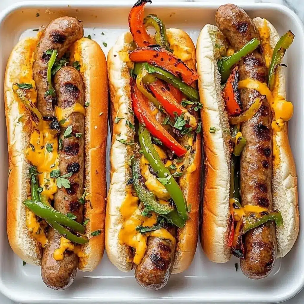 Roasted Bratwurst with Peppers and Onions Recipe - Recipe Image