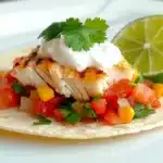 Fiery Fish Tacos with Crunchy Corn Salsa Recipe