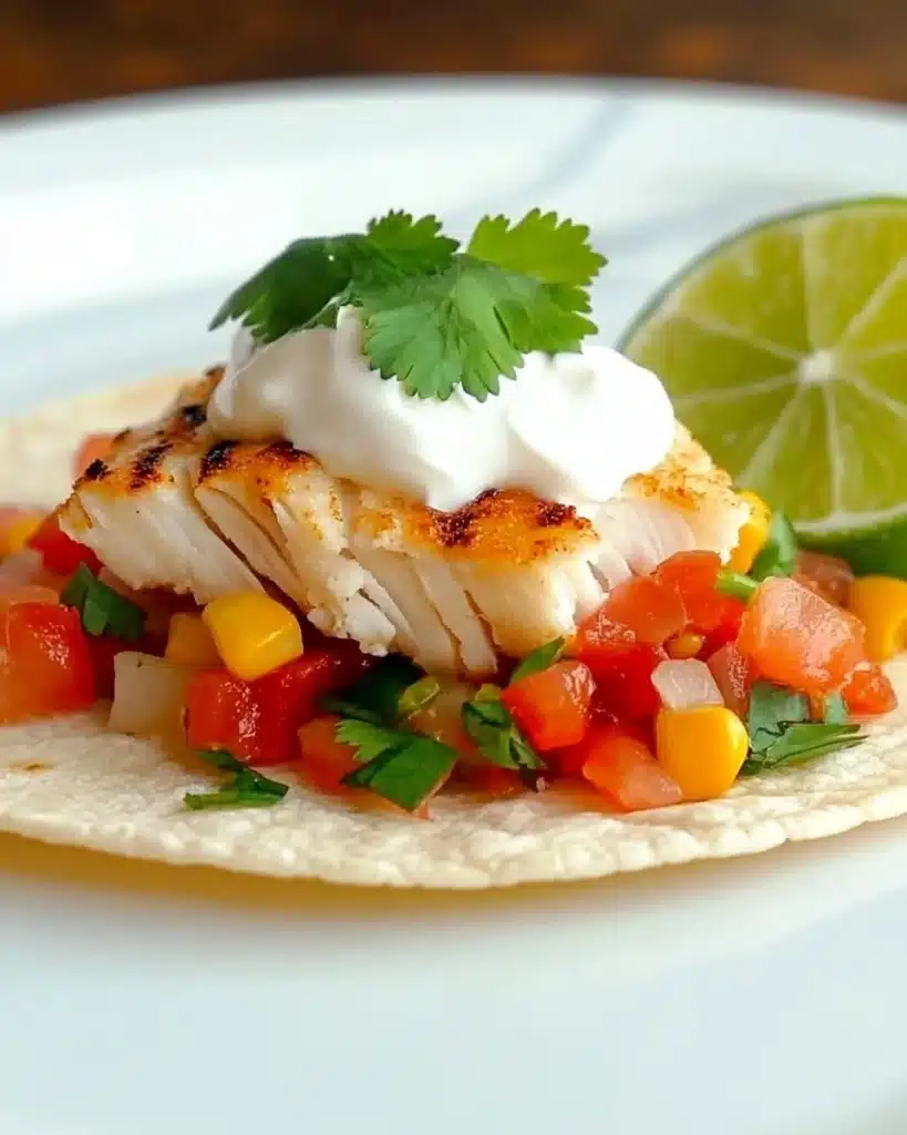 Fiery Fish Tacos with Crunchy Corn Salsa Recipe