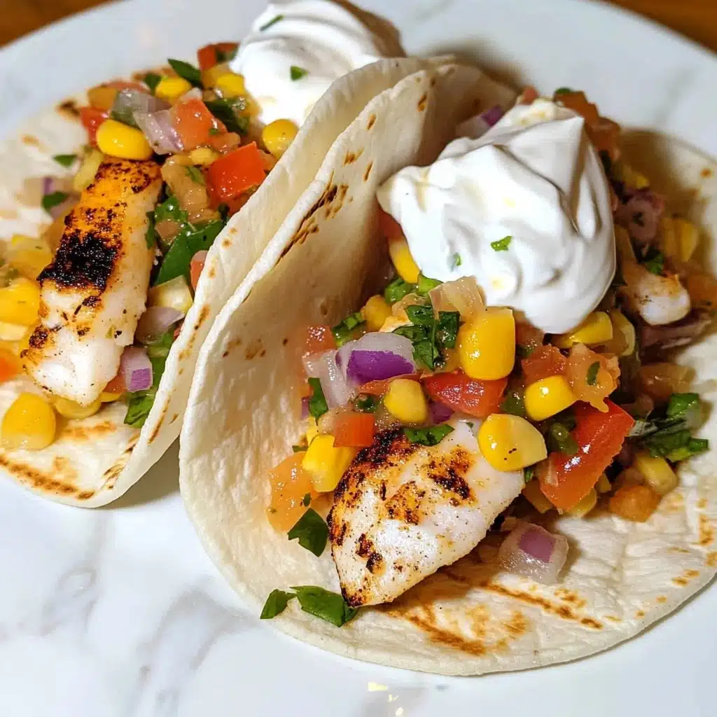 Fiery Fish Tacos with Crunchy Corn Salsa Recipe - Recipe Image