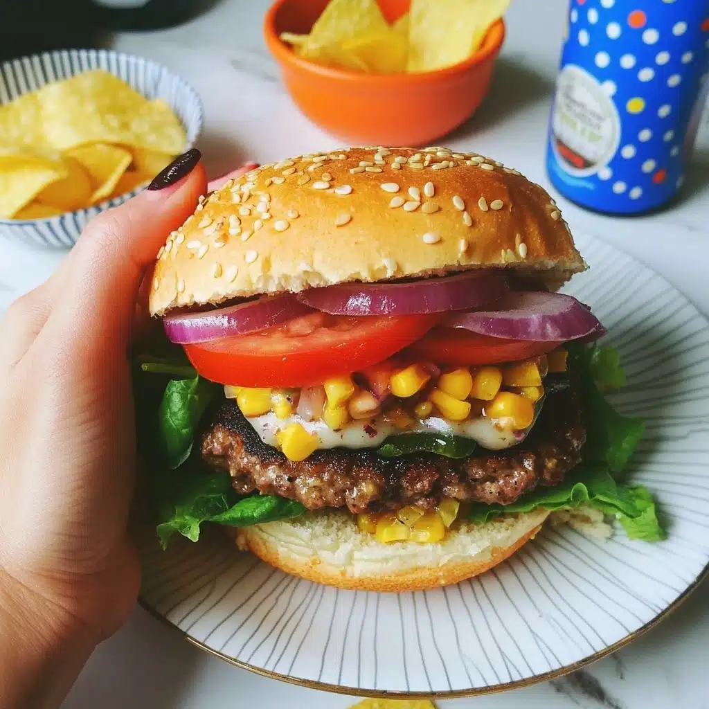 Jalapeño Cheddar Burger with Charred Corn Mayo Recipe - Recipe Image