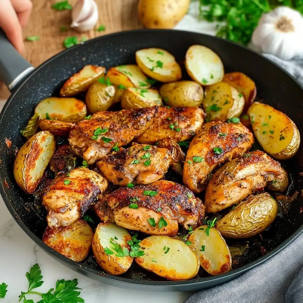 Garlic Butter Chicken and Potatoes Skillet Recipe - Recipe Image