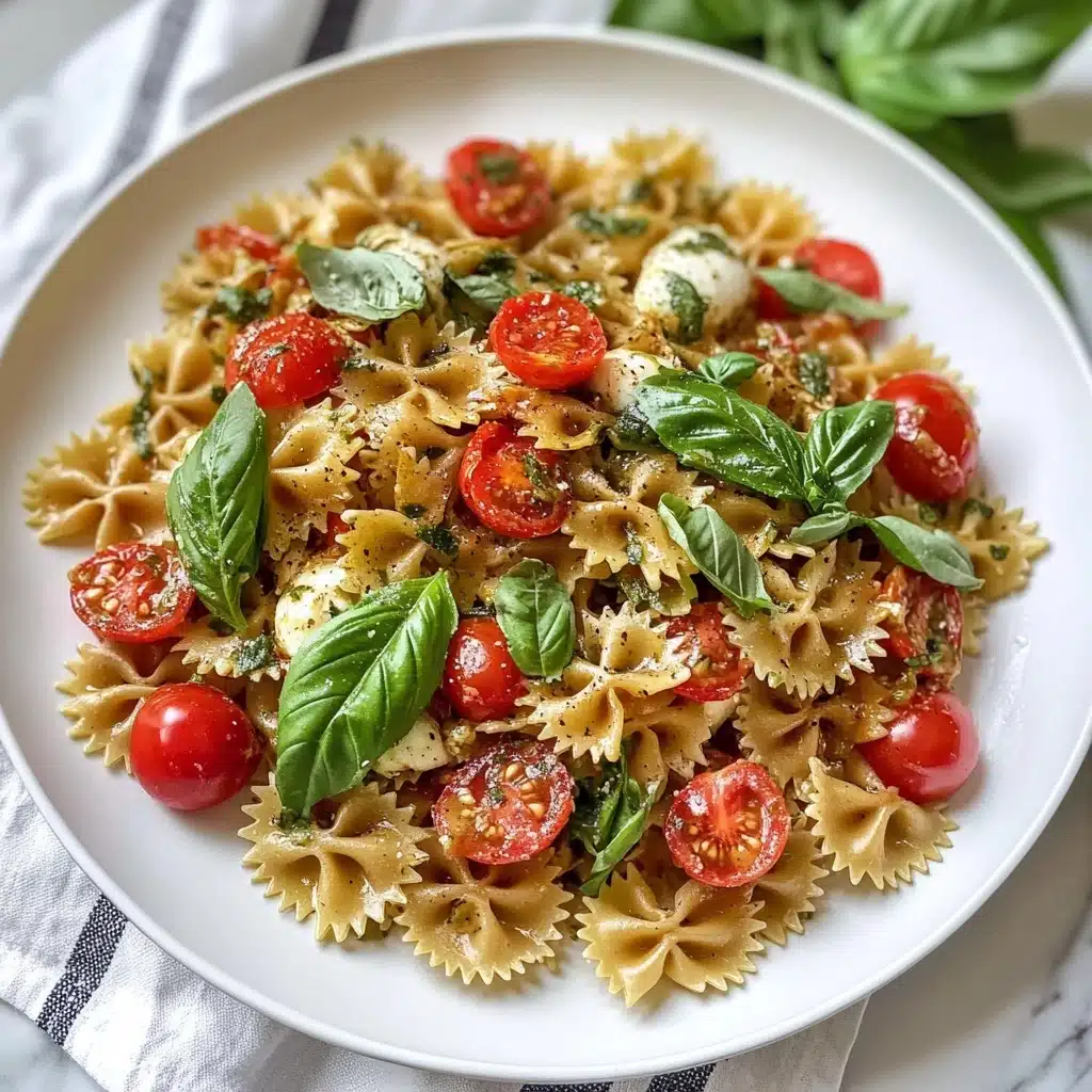 Light Pesto Caprese Pasta Salad Recipe - Recipe Image