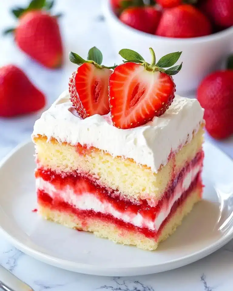 STRAWBERRY JELLO POKE CAKE Recipe