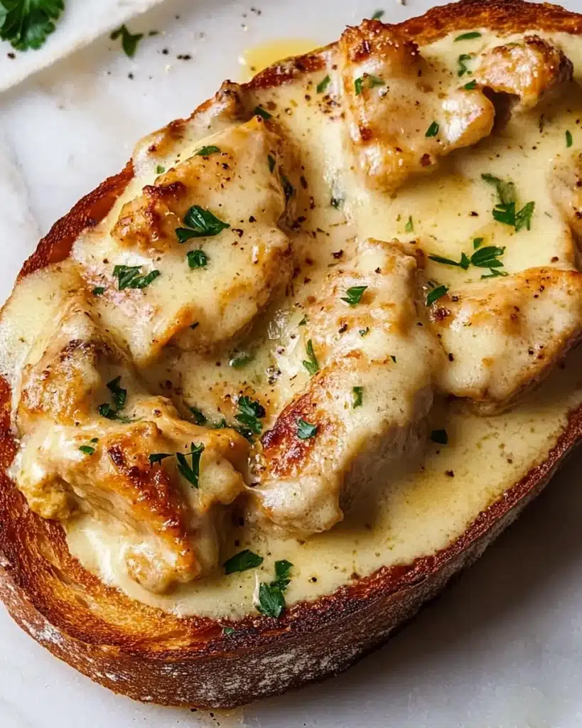 Chicken Alfredo Garlic Bread Recipe