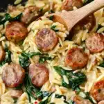 Creamy Chicken Sausage Orzo Skillet Recipe