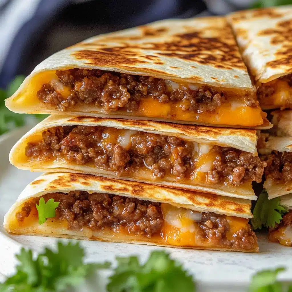 Cheesy Ground Beef Quesadillas Recipe - Recipe Image