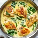 Creamy Garlic Skillet Chicken with Spinach Recipe