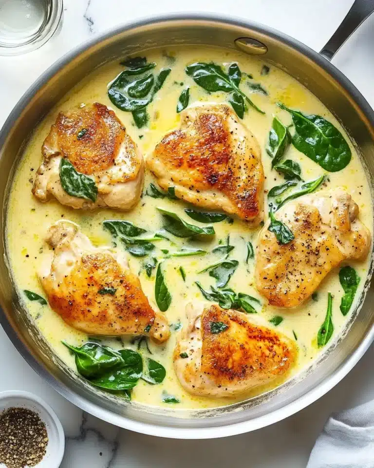 Creamy Garlic Skillet Chicken with Spinach Recipe