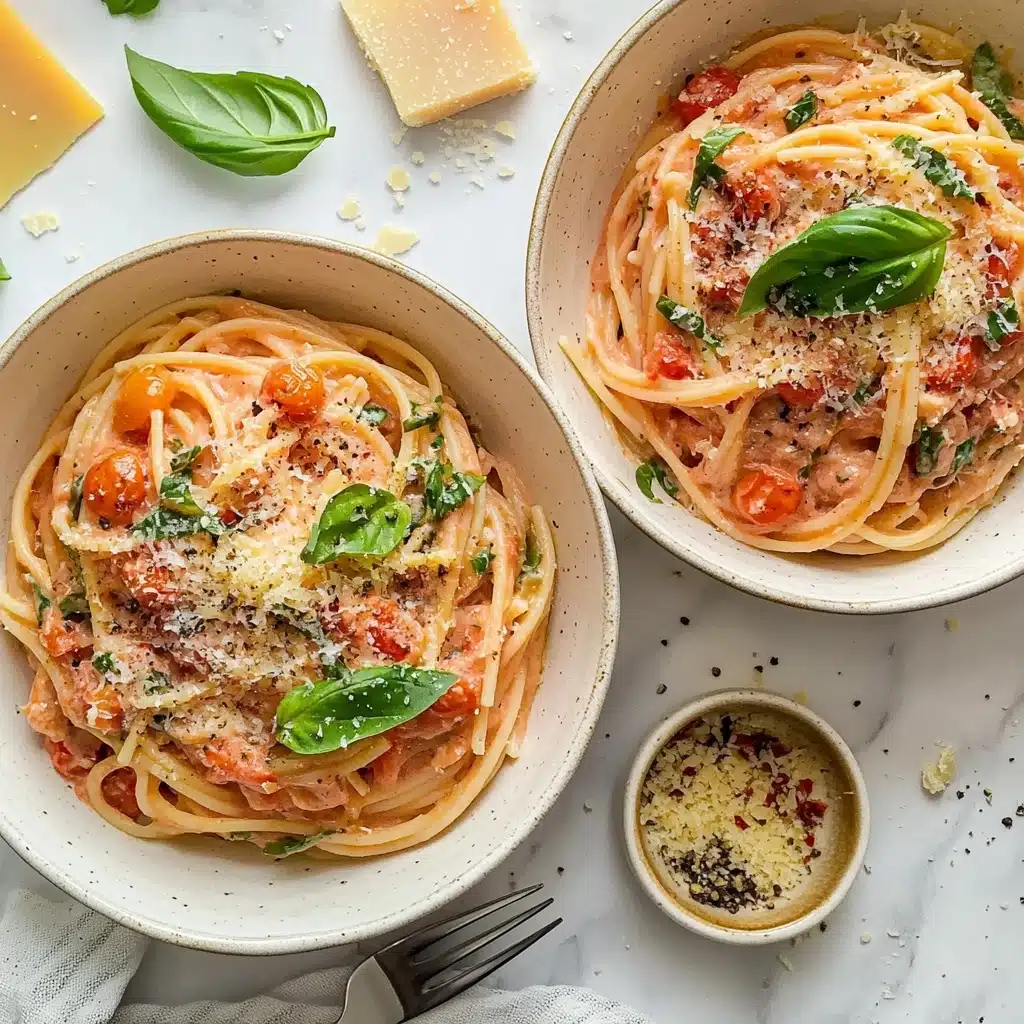 No-Cook Tomato Basil Pasta Recipe - Recipe Image