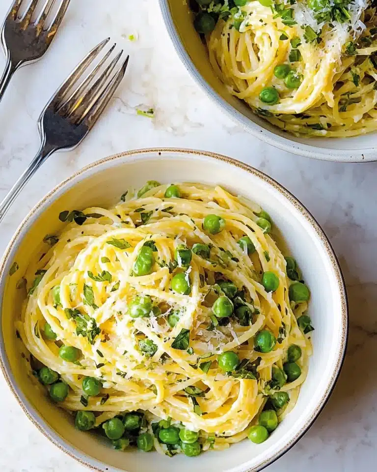 Instant Pot Spaghetti with Goat Cheese, Mint and Peas Recipe