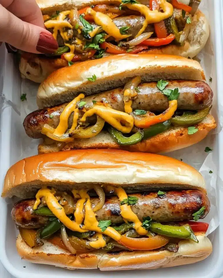 Roasted Bratwurst with Peppers and Onions Recipe