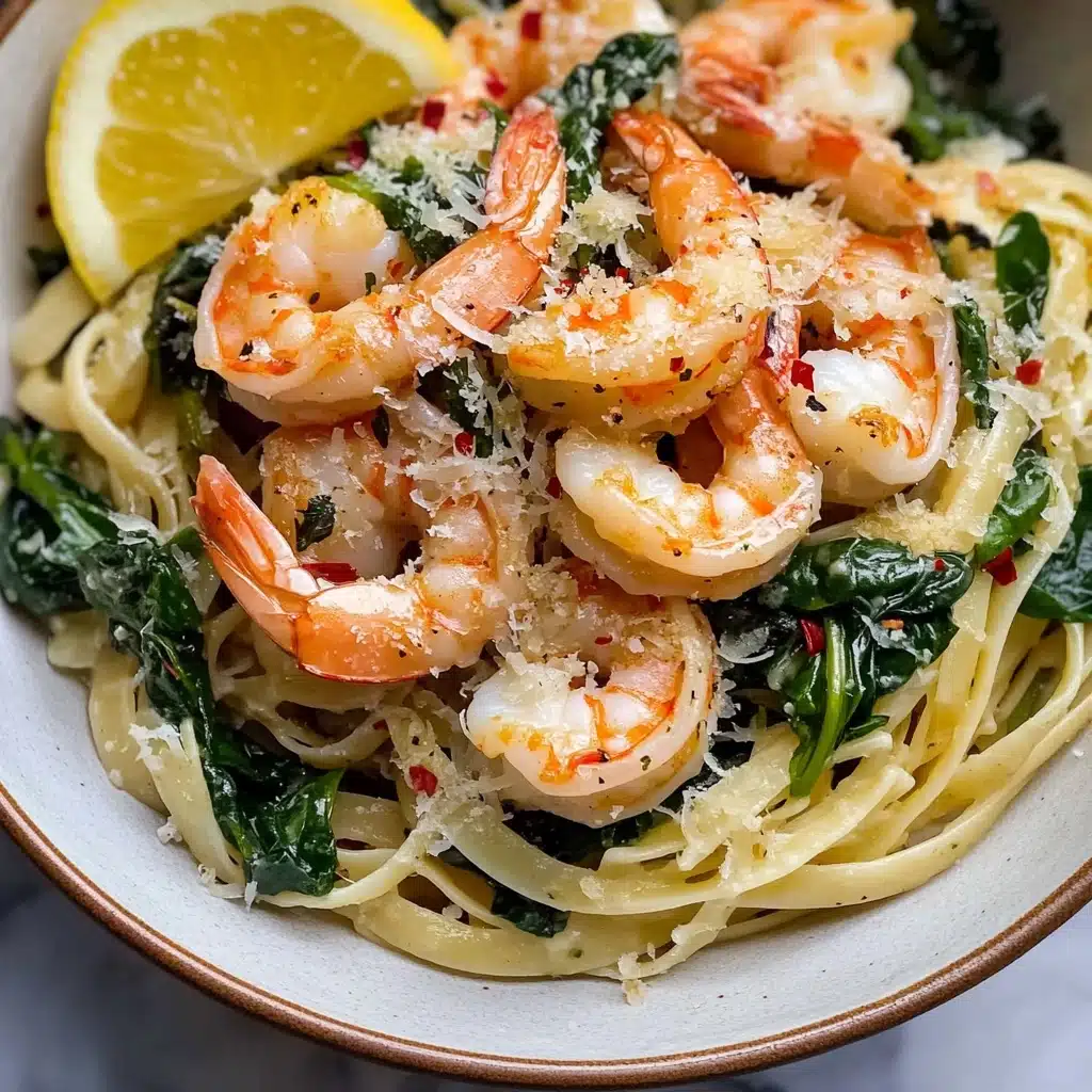 Lemon Garlic Parmesan Shrimp Pasta Recipe - Recipe Image