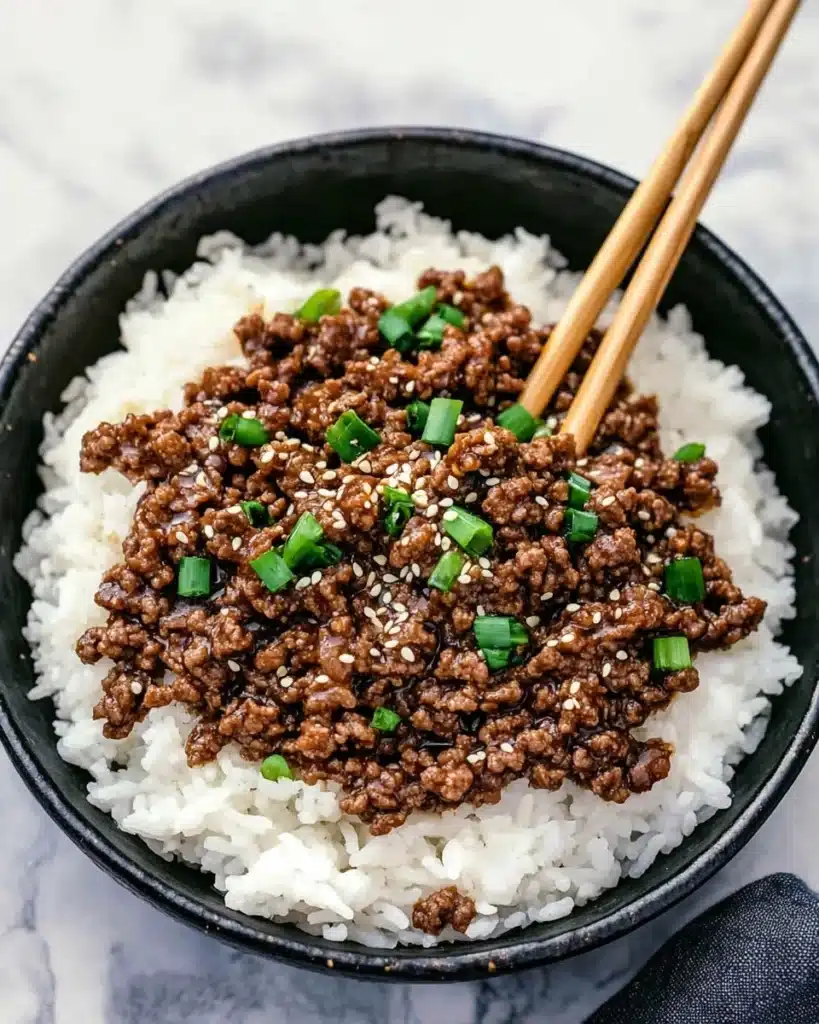 Korean Ground Beef and Rice Bowls Recipe