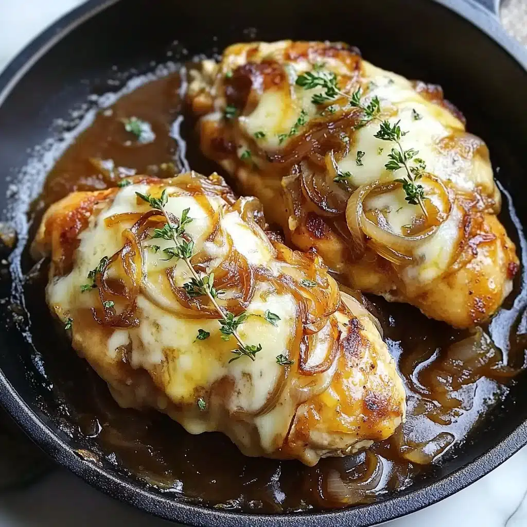 French Onion Stuffed Chicken Recipe - Recipe Image