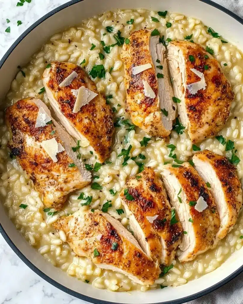 Creamy Parmesan Orzo with Chicken and Asparagus Recipe