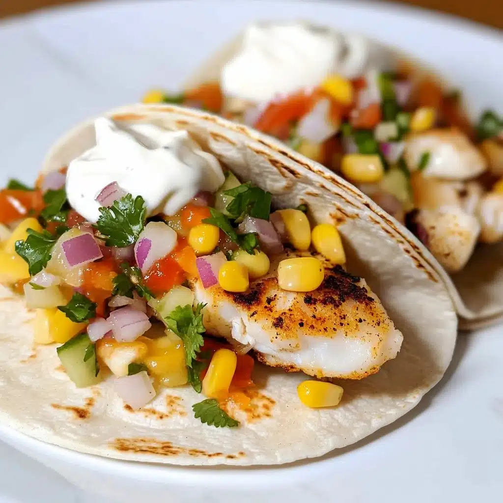 Fiery Fish Tacos with Crunchy Corn Salsa Recipe - Recipe Image
