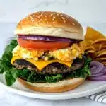 Jalapeño Cheddar Burger with Charred Corn Mayo Recipe