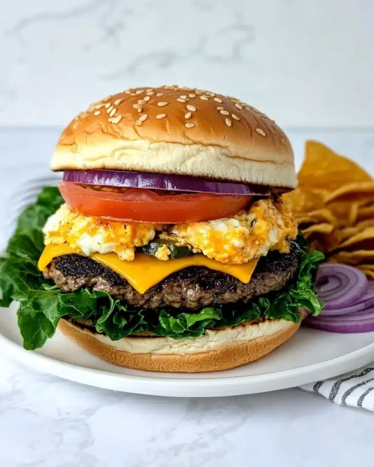 Jalapeño Cheddar Burger with Charred Corn Mayo Recipe