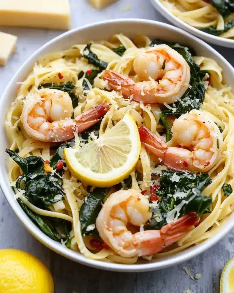 Lemon Garlic Parmesan Shrimp Pasta Recipe