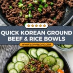 Korean Ground Beef and Rice Bowls Recipe