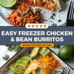 Freezer Friendly Chicken and Bean Burritos Recipe