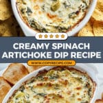 Bubbly Spinach Artichoke Dip Recipe