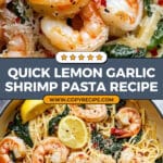 Lemon Garlic Parmesan Shrimp Pasta Recipe