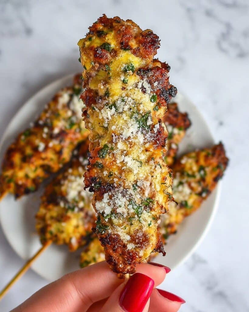 Garlic Parmesan Chicken Skewers Recipe