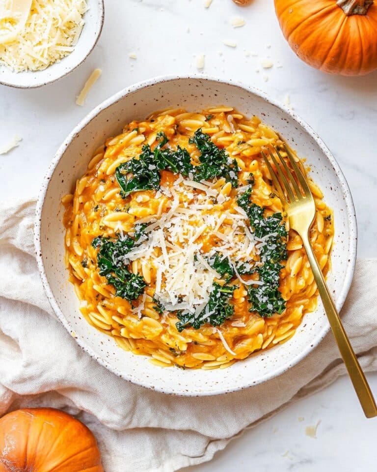 Creamy Roasted Butternut Squash and Kale Orzo Pasta Recipe