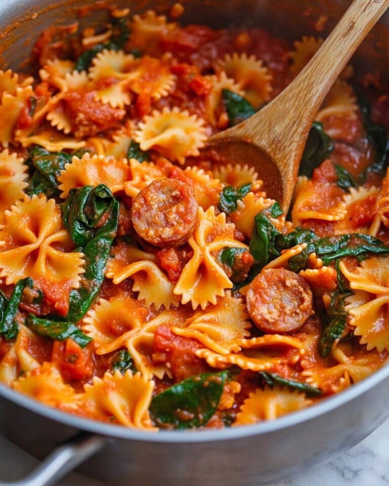 Tomato Spinach Sausage Pasta Recipe