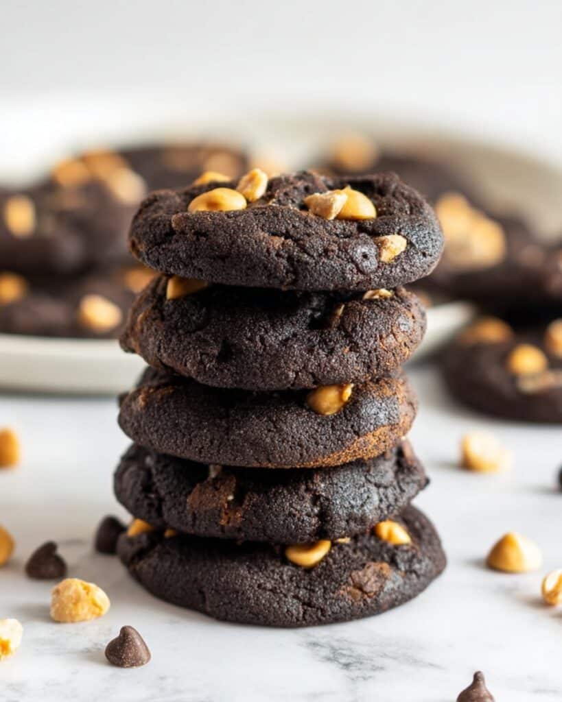 Peanut Butter & Black Cocoa Chocolate Chip Cookies Recipe