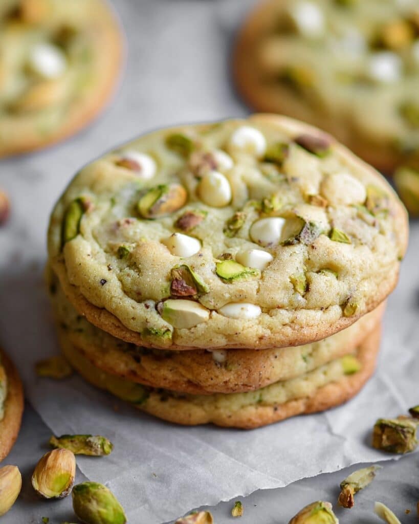 Pistachio & White Chocolate Chip Cookies Recipe